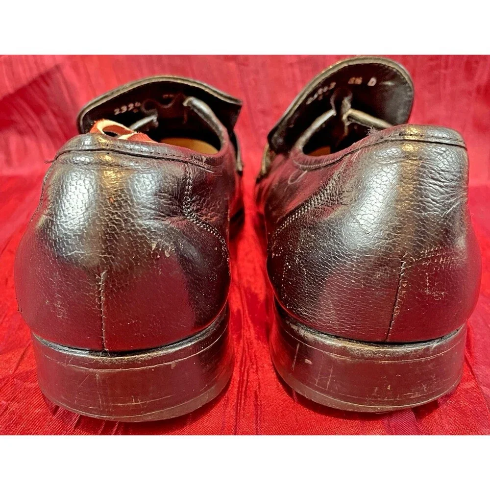 Mens Vntg Florsheim 23242 Black Leather Loafers sz 8.5D